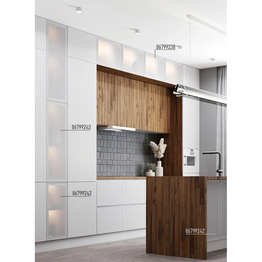 Фасад со стеклом Вельск 39.7x102.1 см Delinia ID цвет белый STLM-2185590 - Вид №7