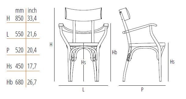 Стул из бука с подлокотниками Wiener GTV Design CZECH ARCH-00031979 - Вид №9