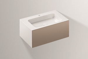 5155811000 Умывальник с тумбой, wp.folio1, белая, proshield, лакированная, шелковисто-матовый блеск, лунный камень Alape серия FO (Folio)