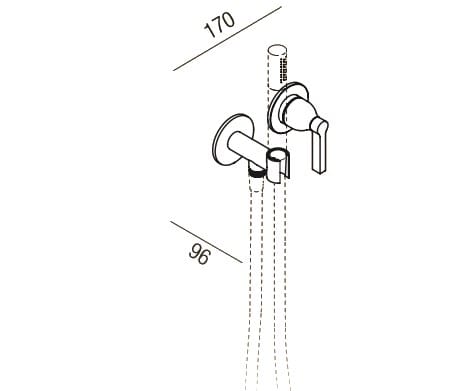 Настенный смеситель для ванны с ручным душем Agape Memory Mix ARCH-00055094 - Вид №2