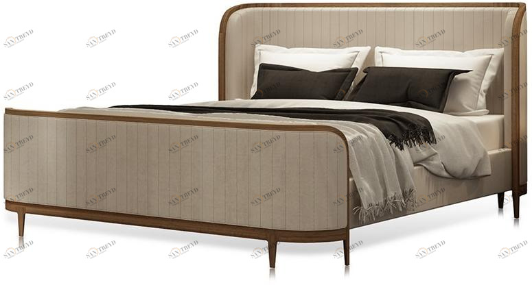 Mobi Двуспальная кровать из кожи с обитым изголовьем Manhattan sun-id-1400139