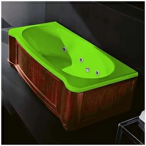 Ванна Gruppo treesse New Classic Young STX-V674B-SX-WO-S салатовая с гидромассажем и дезинфекцией прямоугольная левая деревянная панель орех