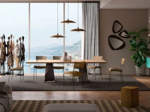 ELITE TO BE Стол со столешницей из массива дерева и металлическим основанием