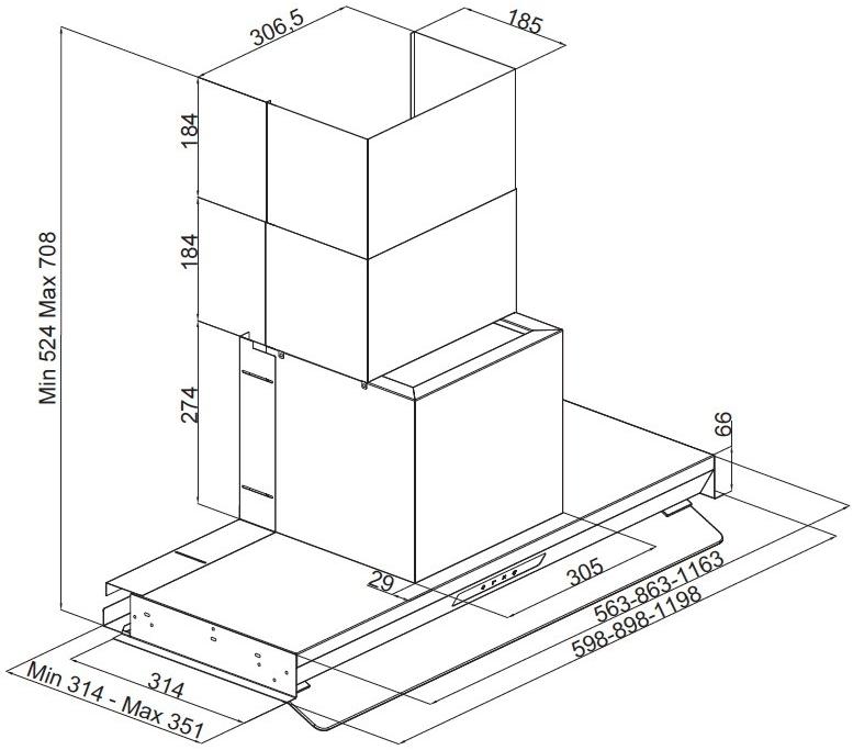 Silverline Встроенная вытяжка из нержавеющей стали со встроенной подсветкой sun-id-1371990 - Вид №2