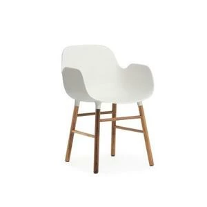 Кресло Form с ножками из ореха 78х56.1х52 см, белое