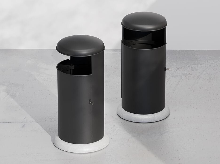 Корзина для мусора из листового металла с крышкой DIMCAR ARCH-00130124 - Вид №1