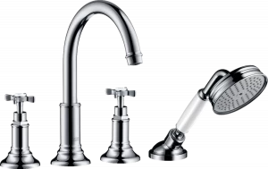 16546820 Смеситель на край ванны на 4 отверстия с поперечными ручками AXOR MONTREUX