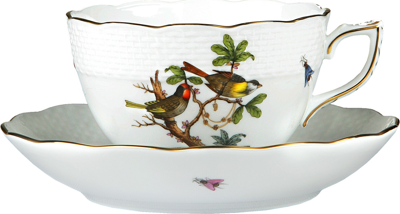 1051626 Herend Чашка чайная с блюдцем 250мл "Ротшильд" Фарфор 