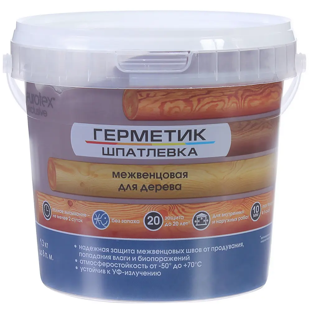 Герметик-шпатлевка для дерева шовный межвенцовый Eurotex Exclusive цвет венге 1.3 кг STLM-2028191