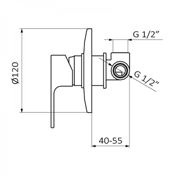 331900 BASIC Встроенный смеситель Хром GRB MIXERS  - Вид №1