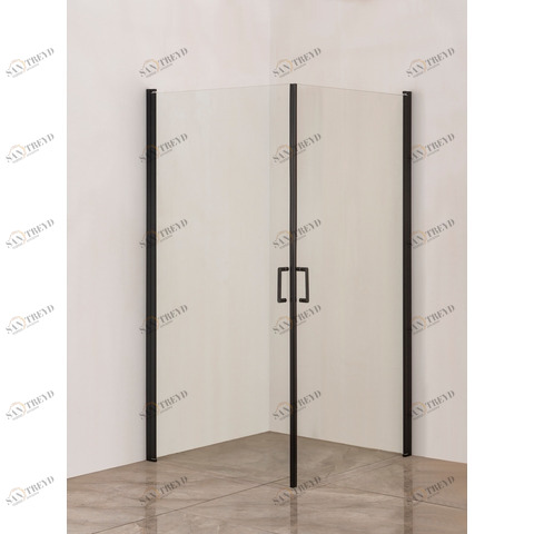 Orange E04-100TB Душевой уголок из распашных универсальных дверей 90х90 см черный Хром sun-id-1517251