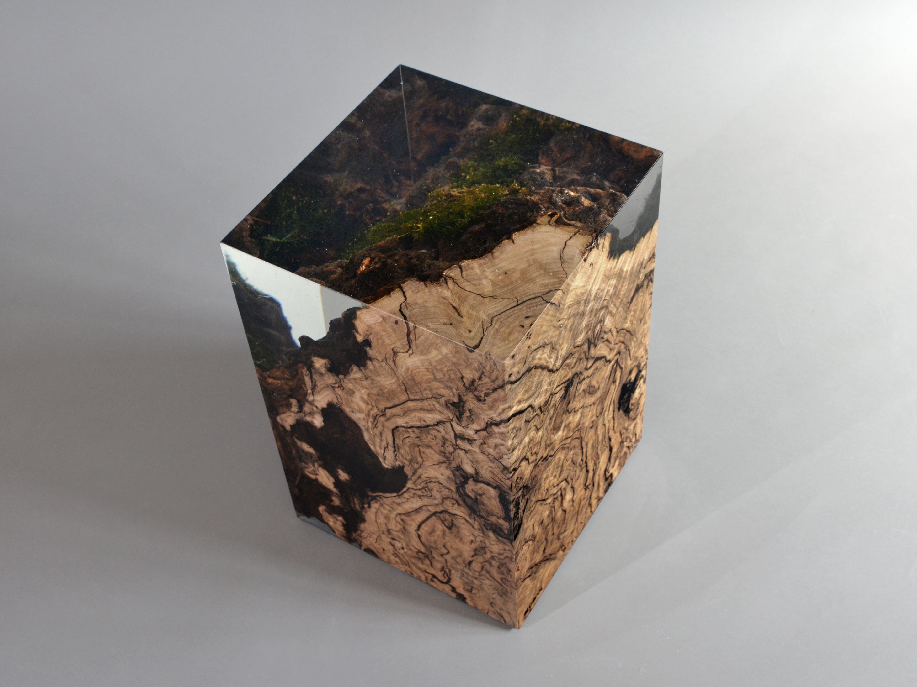 Журнальный столик / табурет из массива дерева и смолы alcarol Undergrowth ARCH-00124526 - Вид №3