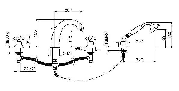 1240012V0br Смеситель Gattoni Vivaldi Santreyd - Вид №1