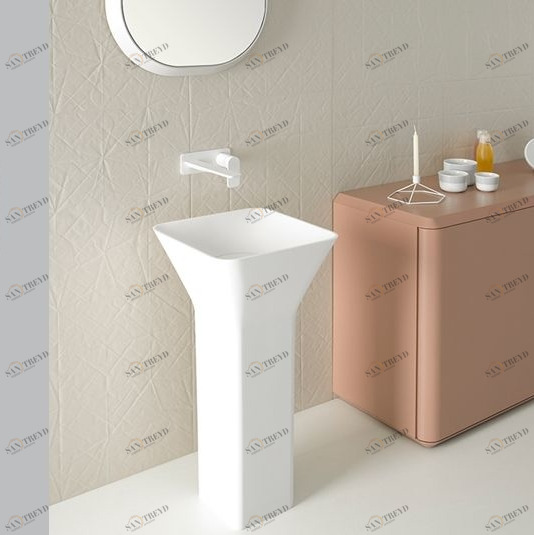 FL002 Напольная раковина стоящая квадратная Inbani 