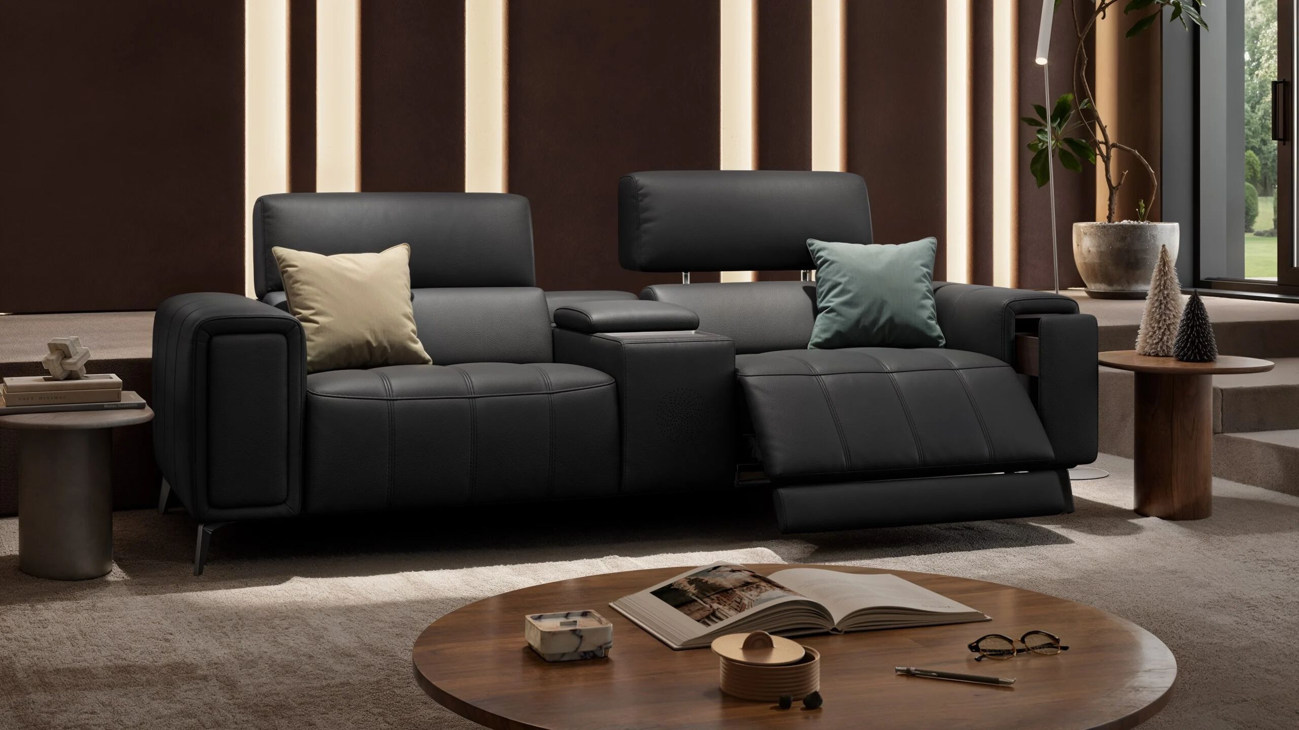 2 местный домашний кинотеатр кожаный диван Sofanella Linera Kino ARCH-00124340 - Вид №4