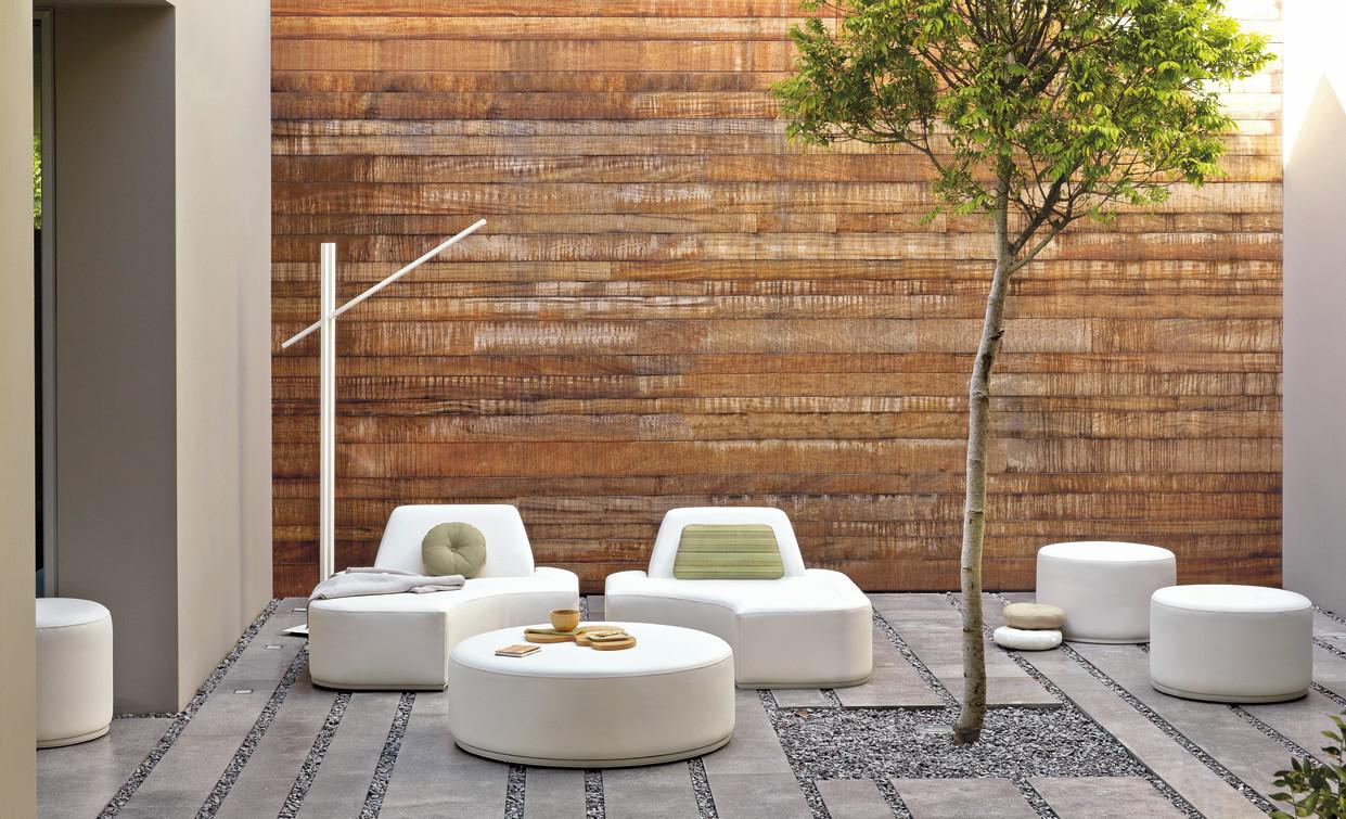 Левое угловое сиденье морской текстиль песочный Manutti Moon Island MNST422 - Вид №6