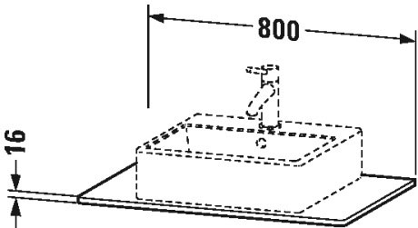 XS060D00909 XSquare Консоль Светло-голубой матовый декор Duravit - Вид №1