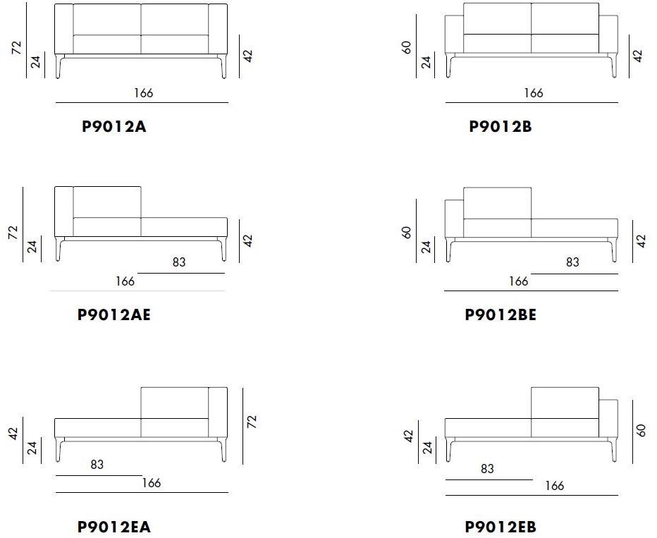 Sovet italia 2-х местный модульный кожаный диван Slim sun-id-1423366 - Вид №5