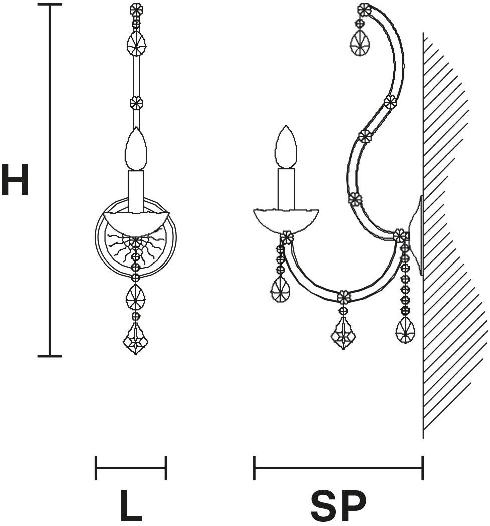 Masiero Настенный светильник из металла с кристаллами Maria teresa sun-id-1346177 - Вид №2