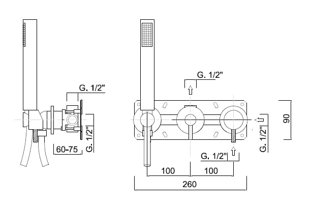 Смеситель для душа с ручным душем Rubinetteria Giulini My Future Deluxe ARCH-00055469 - Вид №1
