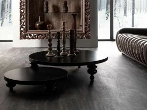 CorteZari Низкий круглый журнальный столик для гостиной Zoe gold 209-rt1/215-rt2