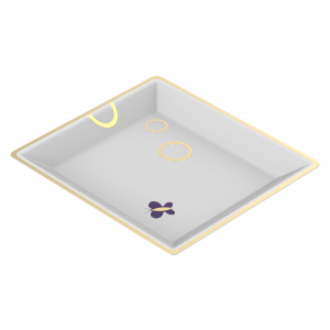 A7D-4613 Фарфоровое блюдце среднего размера Thg-paris Capucine фиолетовый с золотым декором Хром