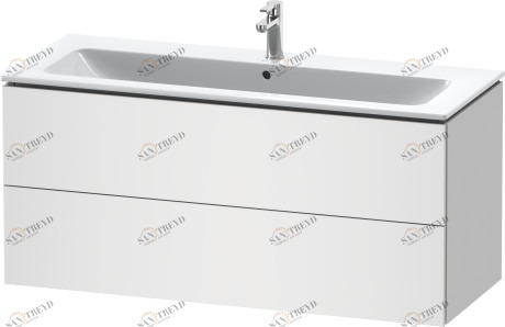 LC624301818 Тумбочка подвесная L-Cube #LC6243 1220 x 481 мм Белый матовый, декор Duravit