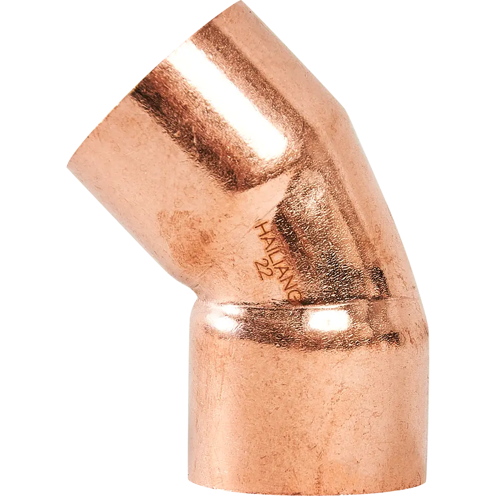 Угол двухраструбный Hailiang ø22/45° мм медь STLM-2131268 - Вид №1