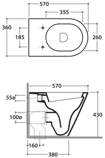 Fo001.bi / fo002.bi Приставной унитаз напольный Белый Ceramica Globo FORTY3 Италия - Вид №4