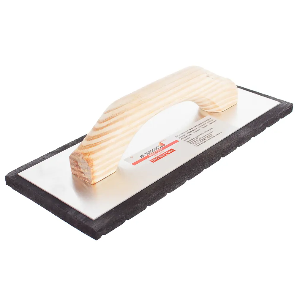 Терка с деревянной ручкой 280х140 мм, губка 10 мм ARCHIMEDES STLM-2002071