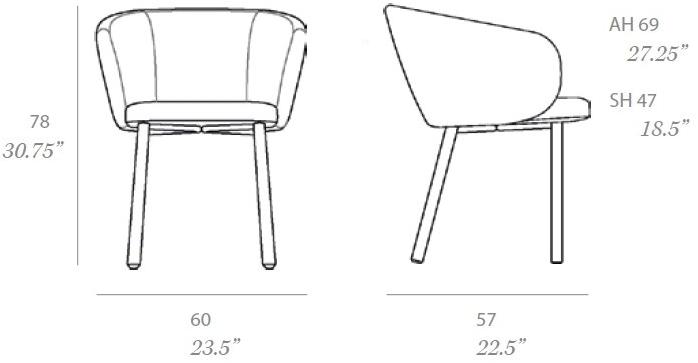 EXPORMIM Стул с обивкой и подлокотниками  T071 w / t071 m  - Вид №6