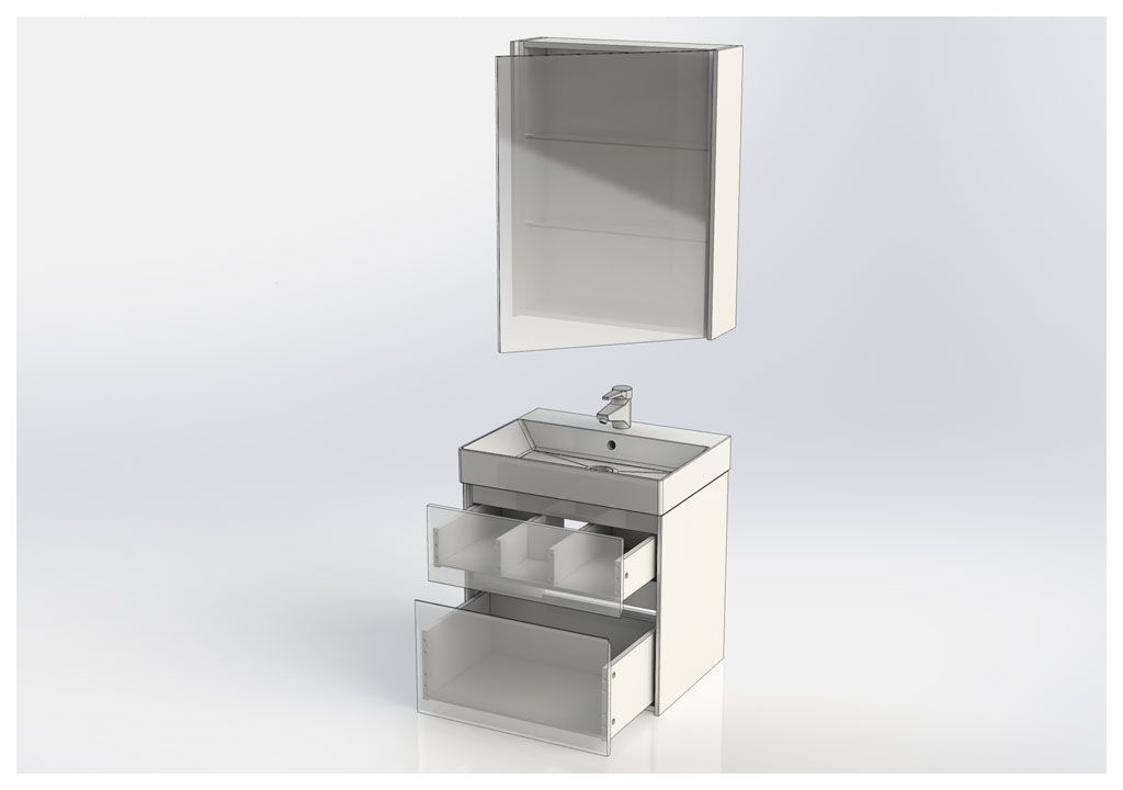 Мебель для ванной Aquanet Бруклин 60 белый 00207803 - Вид №4