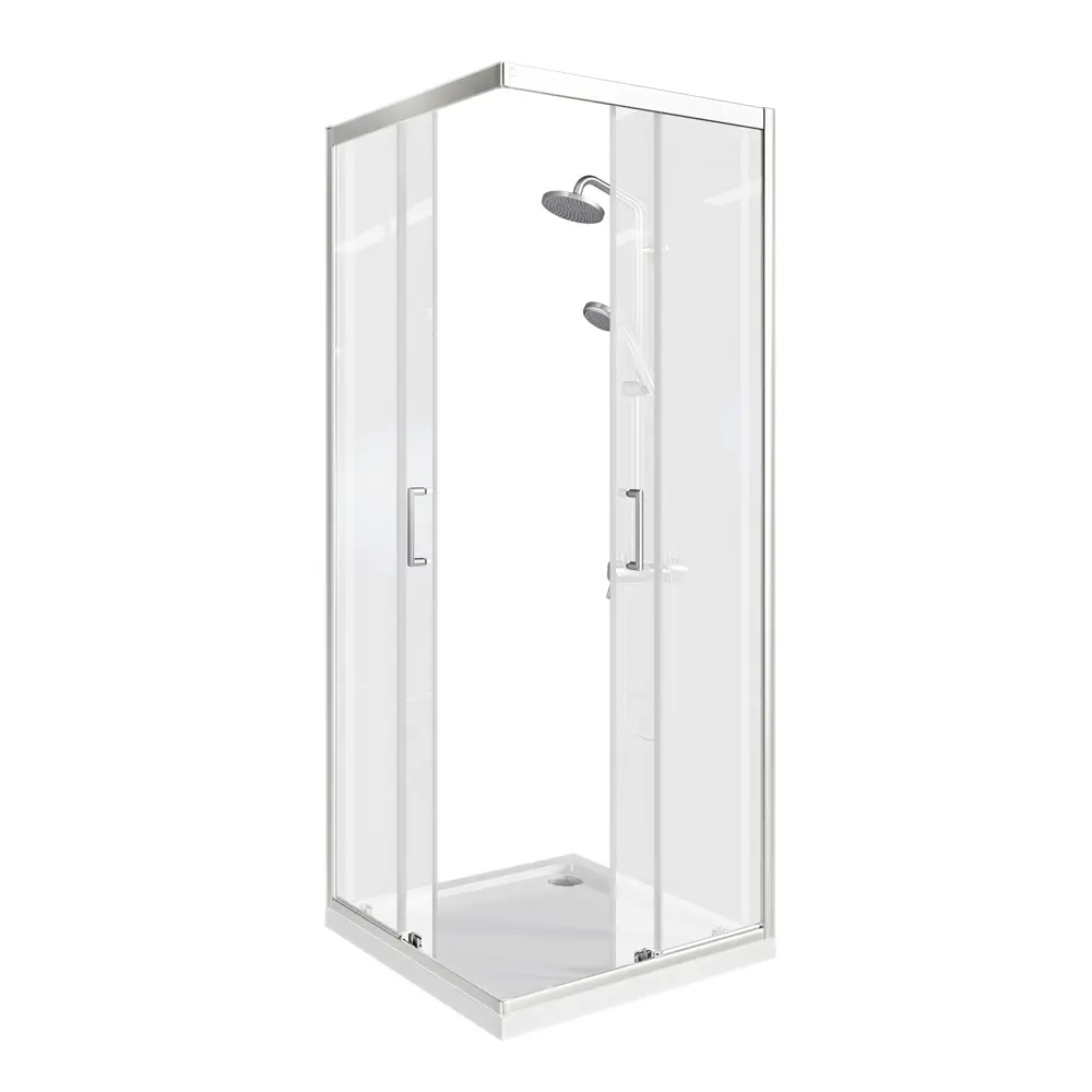 Душевая ширма Makiato квадратная 90x90x190см цвет профиля хром раздвижная стекло 5мм прозрачное 89413588 STLM-2113685 Santreyd Makiato New - Вид №1