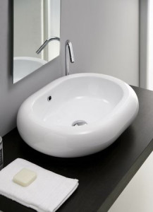 V106 Накладная раковина на столешницу  овальная Neroceramica