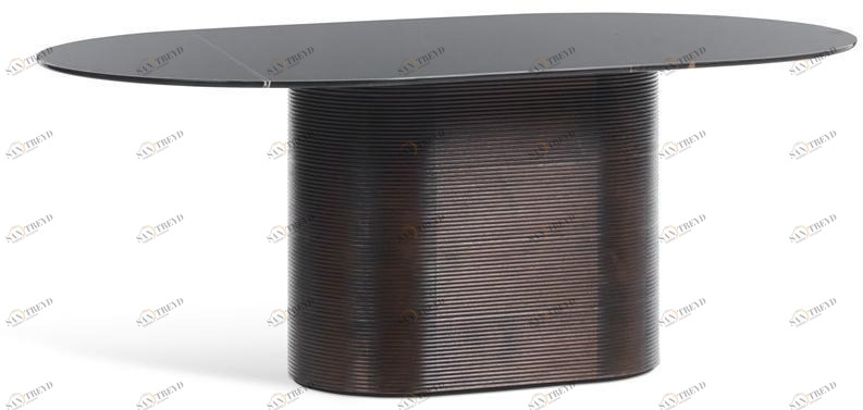 Milla & Milli Овальный стол из массива дерева с мраморной столешницей Waves sun-id-1395521