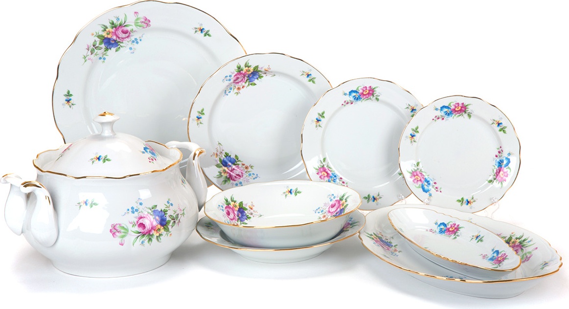 10643294 Дулевский фарфор Сервиз столовый 6/29 "Аппетитный" " Английский сад" Фарфор 