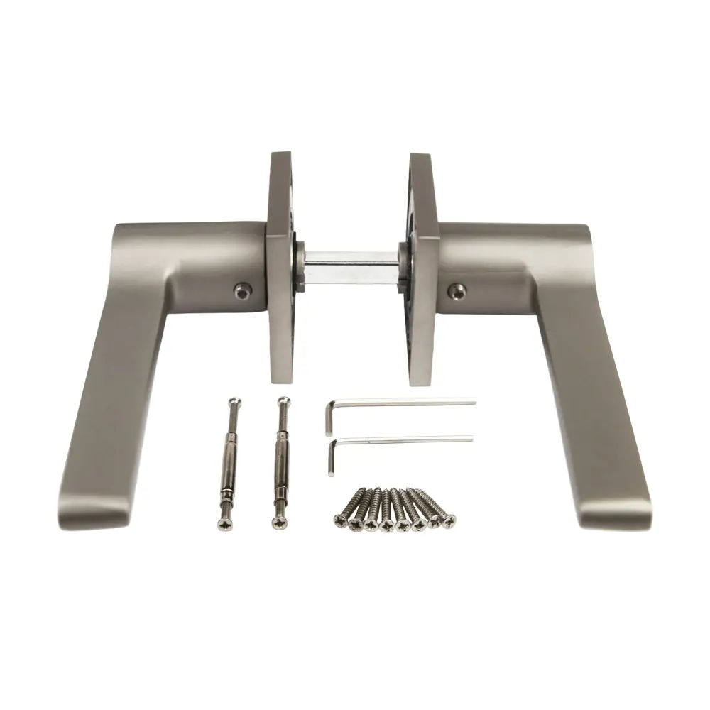 Дверная ручка на розетке KREAFORTA Калга без запирания цвет никель STLM-2034326 - Вид №2