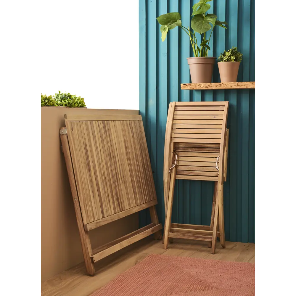 Стол садовый Naterial Solis Origami складной 114x70х72 см акация светло-коричневый 82232538 STLM-2190381  - Вид №18