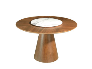 Круглый деревянный обеденный стол с Lazy Susan