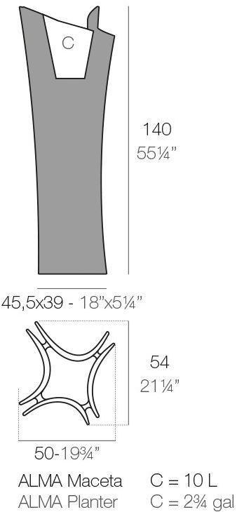 VONDOM Кашпо из полиэтилена Rest 53013 - Вид №3