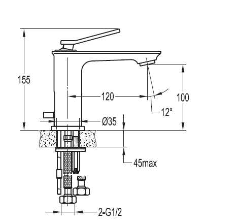 Смеситель на раковину Cezares CITY-F-LS-01-W0 - Вид №1