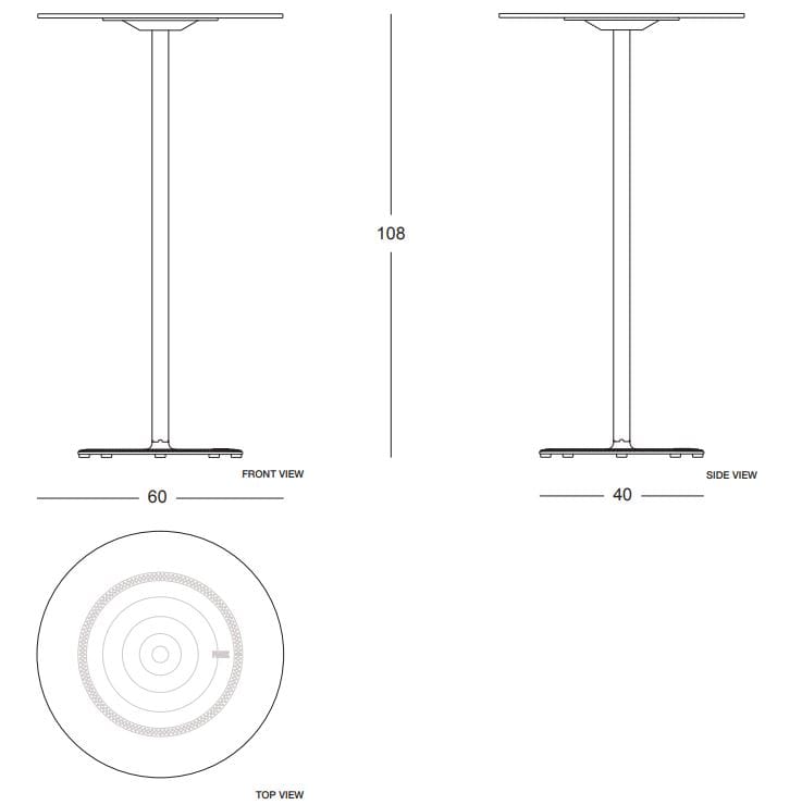 Круглый стол с чугунной основой и столешницей HPL Plank BON ARCH-00092766 - Вид №5