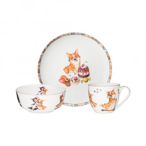 415-2176 Посуда фарфоровая Набор обеденной посуды "ЛУЧШИЕ ДРУЗЬЯ" 3 ПР Lefard