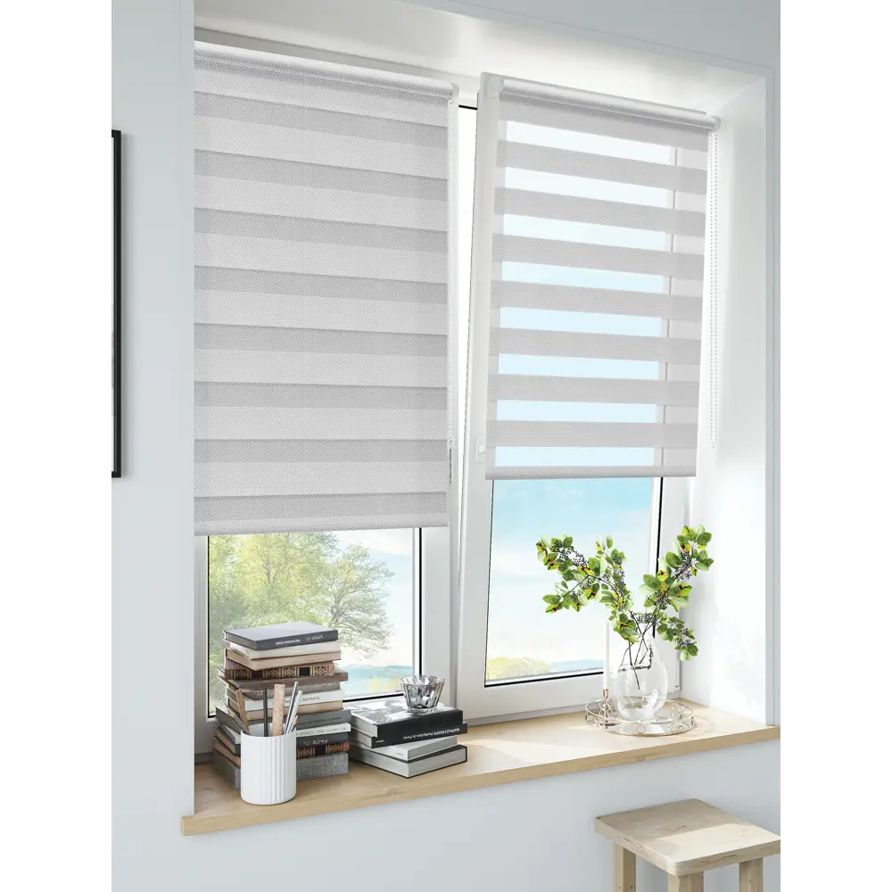 Штора рулонная день-ночь Liza 80x160 см серая MIAMOZA Коллекция 2024г STLM-2129365 - Вид №2