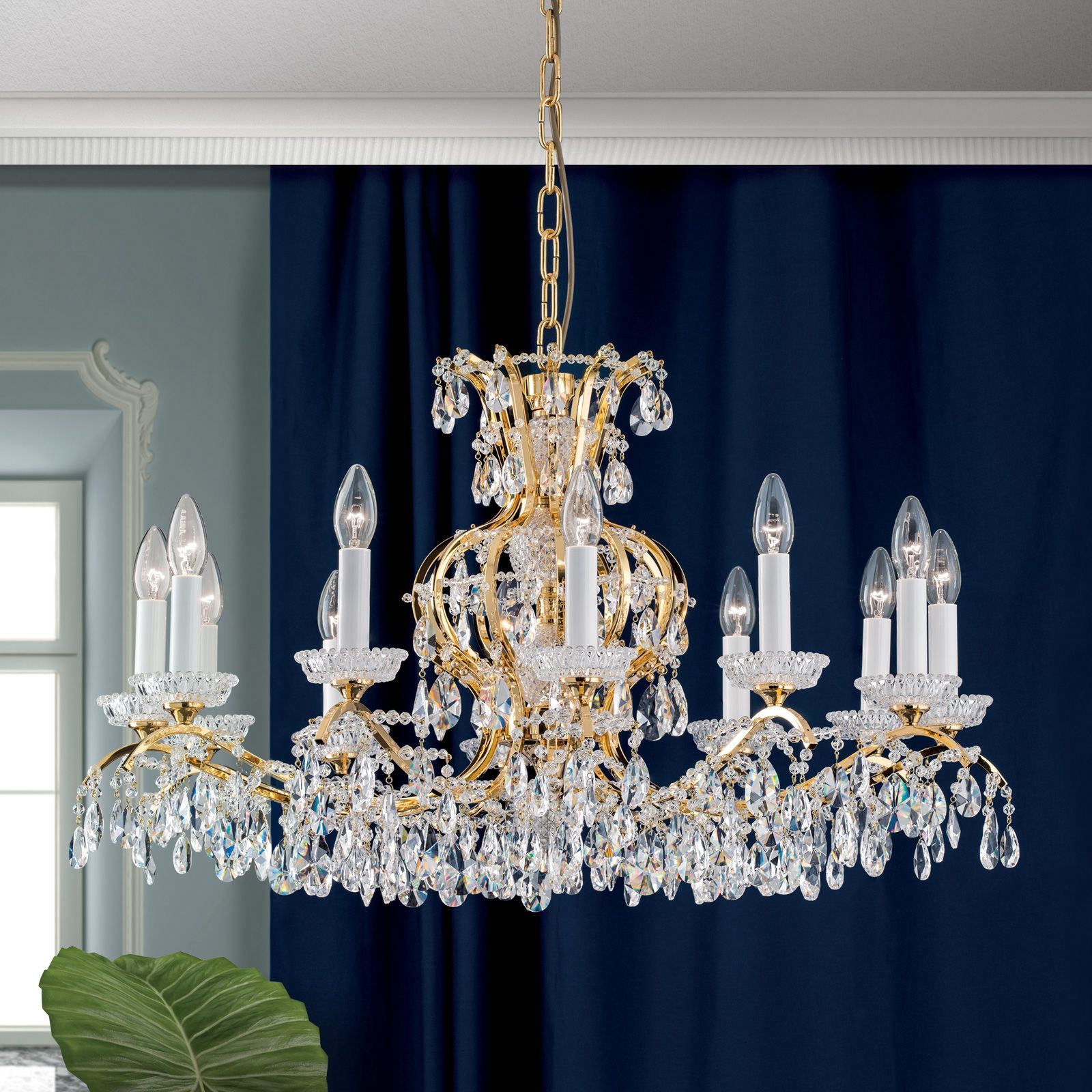 Подвесной светильник из латуни с кристаллами Orion Hirohito ARCH-00021387 - Вид №1