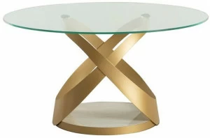 Tonin Casa Круглый стеклянный стол на металлической и мраморной основе  T8096