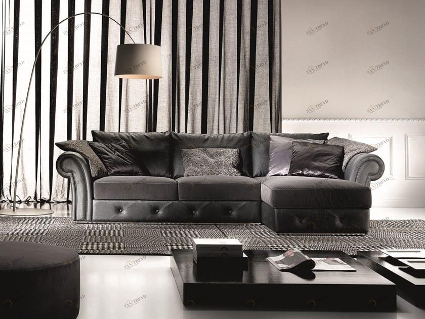 Former In Italia Модульный бархатный диван с шезлонгом Ramon plus sun-id-1419736