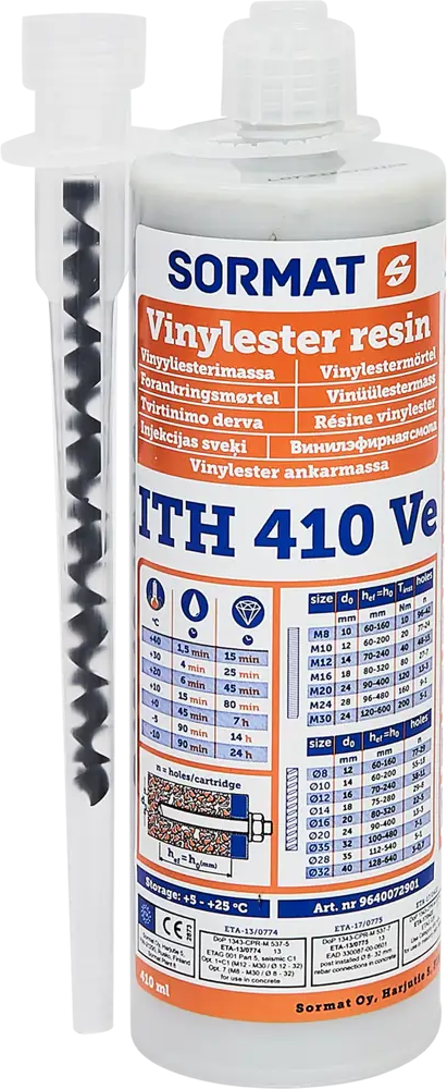 Химический анкер Sormat ITH 410 Ve для прочного монтажа в бетон и камень 82539450