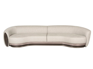 4-местный изогнутый тканевый диван