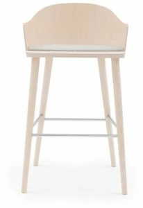 Billiani Высокий табурет из ясеня с подлокотниками и мягким сиденьем Fitt classic 028